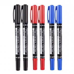 得力 6824 小雙頭油性記號(hào)筆 黑色